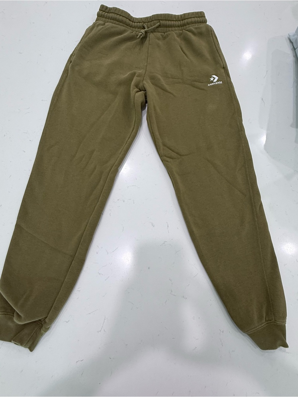 Converse Go-To Embroidered Star Chevron Standard-Fit Fleece Sweatpant XS Green